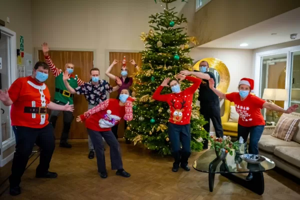 Care staff sleigh Christmas jumper day thanks to laundry service