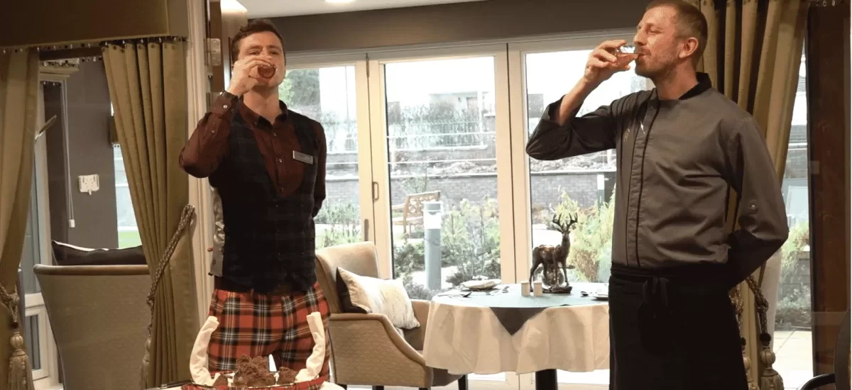 Toasting the Haggis at our Burns Supper